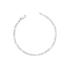 Pulseira Prata Masculina Figaro 20cm 3mm