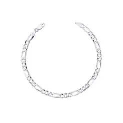 Pulseira Prata Masculina Figaro 20cm 4,4mm
