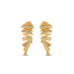 Brinco Folheado a Ouro 18k Zig Zag com Zircônias