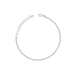 Pulseira Prata Leve Riviera Quadrada Pequena
