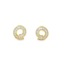 Brinco Folheado a Ouro 18k Caracol com Zircônias
