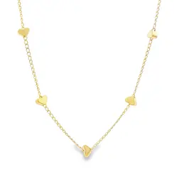 Choker Folheado a Ouro 18k Corações Lisos