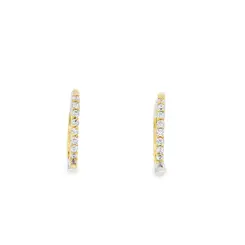 Brinco Folheado a Ouro 18k Argola Click com Zircônias
