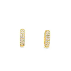 Brinco Folheado a Ouro 18k Argola Click Cravejada