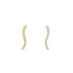Brinco Folheado a Ouro 18k Fio com Zircônias