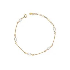 Pulseira Folheado a Ouro 18k Zircônias Navete