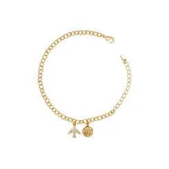 Pulseira Folheado a Ouro 18k São Bento e Espírito Santo