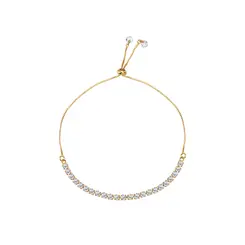 Pulseira Folheado a Ouro 18k Riviera Redonda Fecho Silicone