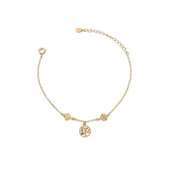 Pulseira Folheado a Ouro 18k Corações e Árvore da Vida