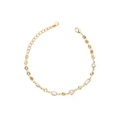 Pulseira Folheado a Ouro 18k Zircônias e Plaquinhas
