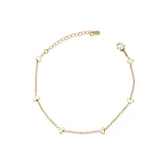 Pulseira Folheado a Ouro 18k Mini Corações Lisos