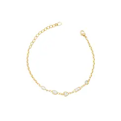 Pulseira Folheado a Ouro 18k Zircônias