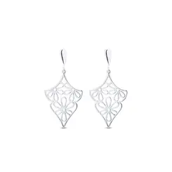 Brinco Prata Arabescos Floral Vazado