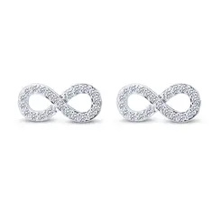 Brinco Prata Leve Infinito com Zircônias