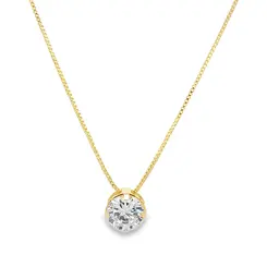 Gargantilha Folheado a Ouro 18k Ponto Luz Caixa Alta Redondo