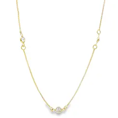 Colar Folheado a Ouro 18k Zircônias Redondas