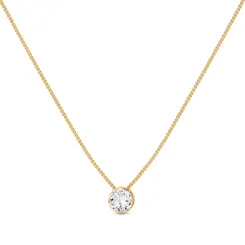 Gargantilha Folheado a Ouro 18k Ponto Luz Redondo Caixa Alta P