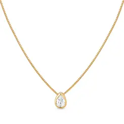 Gargantilha Folheado a Ouro 18k Ponto Luz Gota Caixa Alta P