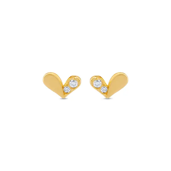 Brinco Folheado a Ouro 18k Infantil Coração