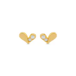 Brinco Folheado a Ouro 18k Infantil Coração