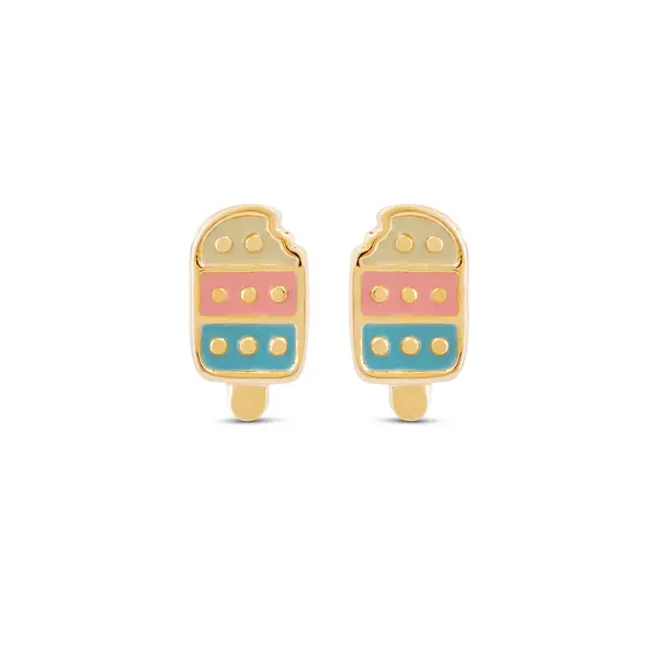 Brinco Folheado a Ouro 18k Infantil Sorvete
