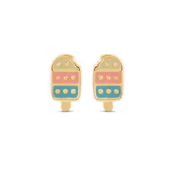 Brinco Folheado a Ouro 18k Infantil Sorvete
