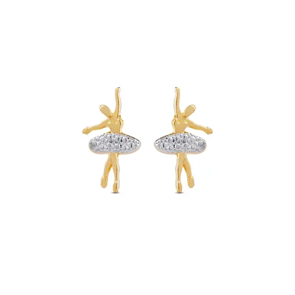 Brinco Folheado a Ouro 18k Infantil Bailarina