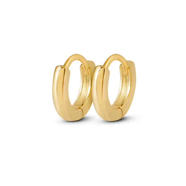 Brinco Folheado a Ouro 18k Infantil Argola Click Zircônias