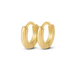 Brinco Folheado a Ouro 18k Infantil Argola Click Zircônias