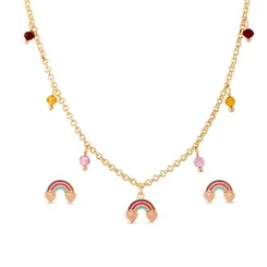 Conjunto Folheado a Ouro 18k Infantil Arco Iris