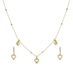 Conjunto Folheado a Ouro 18k Infantil Coração