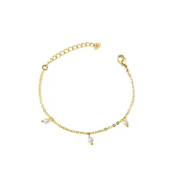 Pulseira Folheado a Ouro 18k Infantil Pérolas