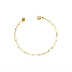 Pulseira Folheado a Ouro 18k Infantil Malha Corações