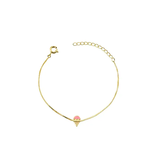 Pulseira Folheado a Ouro 18k Infantil Sorvete