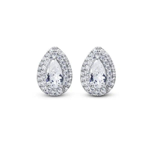 Brinco Prata Leve Reflet Gota Cravejada