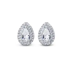 Brinco Prata Leve Reflet Gota Cravejada