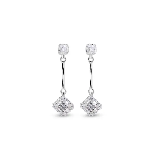 Brinco Prata Leve Reflet Cravejado