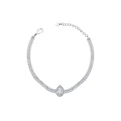 Pulseira Prata Leve Reflet Riviera Gota Cravejada