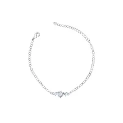 Pulseira Prata Leve Reflet Corações em Zircônias