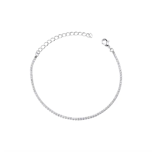 Pulseira Prata Leve Riviera Quadrada Pequena