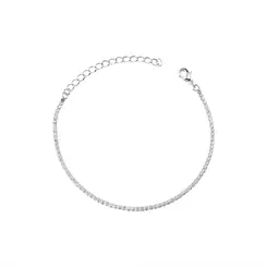 Pulseira Prata Leve Riviera Quadrada Pequena