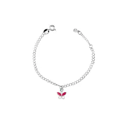 Pulseira Prata Leve Infantil Borboleta