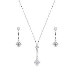 Conjunto Prata Leve Reflet Cravejado