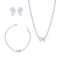 Conjunto Prata Leve Reflet Gota e Zircônia