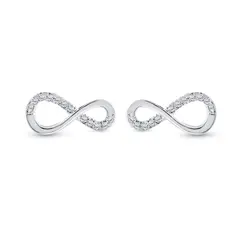 Brinco Prata Leve Infinito com Zircônias