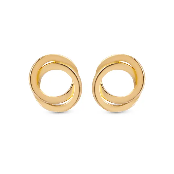 Brinco Folheado a Ouro 18k Dois Círculos