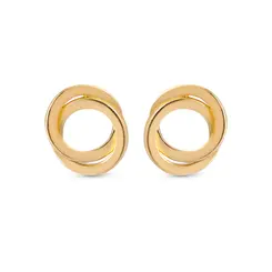 Brinco Folheado a Ouro 18k Dois Círculos