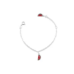 Pulseira Prata Infantil Melancia