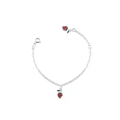 Pulseira Prata Infantil Morango