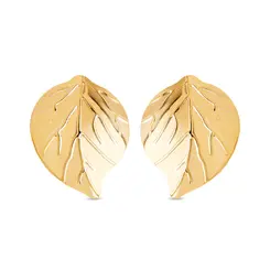Brinco Folheado a Ouro 18k Folha Liso